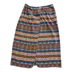 Ambitions Western Vintage Skirt Colorful Wrap Southwestern Made USA Aztec Medium